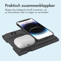 imoshion 3-in-1 Faltbares kabelloses Ladegerät für Apple | iPhone + AirPods + Apple Watch – Grau