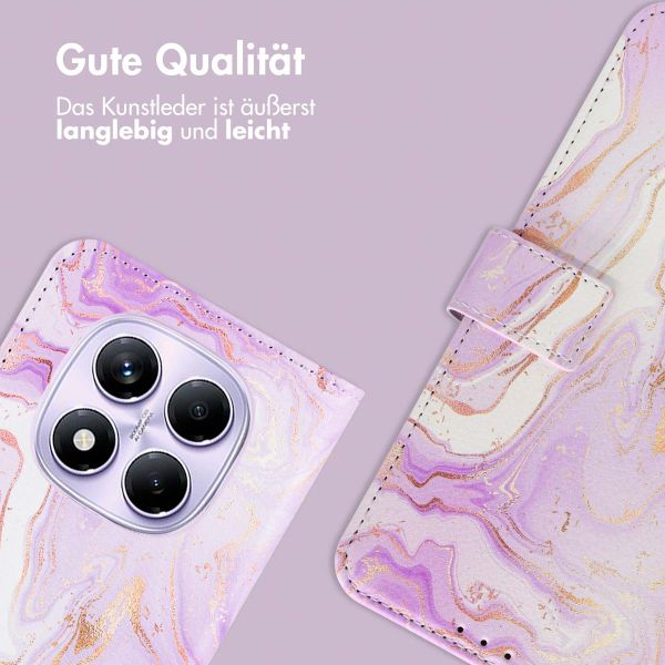imoshion Design Klapphülle Xiaomi Redmi Note 14 Pro (4G) - Purple Marble