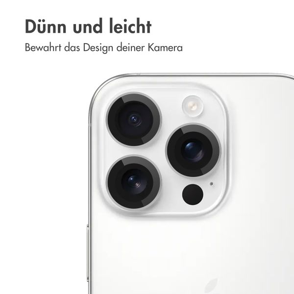 imoshion 2er-Pack Objektivschutz für Kamera für das Apple iPhone 16 Pro / 16 Pro Max - Weiß / Titanium