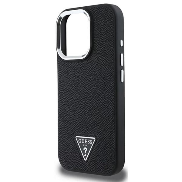 Guess Grained Triangle Case MagSafe Apple iPhone 16 Pro - Schwarz