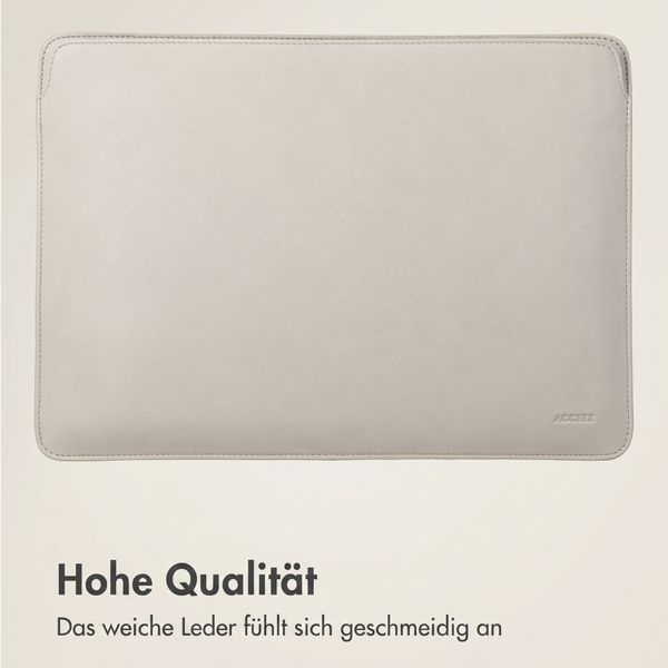 Accezz Leather Laptop Hülle Apple MacBook 13 Zoll - Laptop Sleeve - Beige