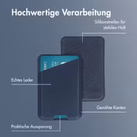 Accezz Magnetischer Lederkartenhalter - Geeignet für Apple Find My - Nightfall Blue