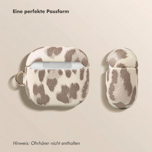 Selencia Sabi Hülle Panthermuster  Apple Airpods 4 - Soft Ivory