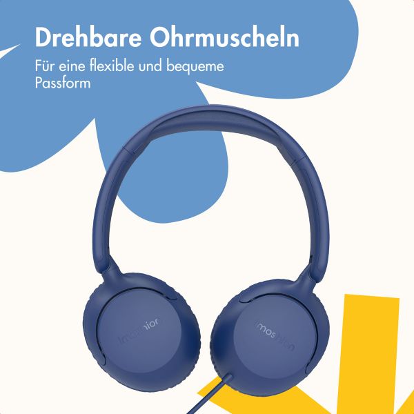 imoshion Kinderkopfhörer mit AUX-Kabel - Dezibelbegrenzer - Denim Blue