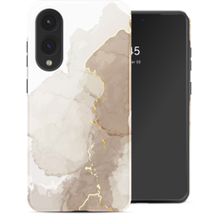 Selencia Vivid Back Cover Samsung Galaxy S25 Edge - Marble Light Brown