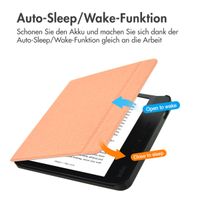 imoshion Canvas Sleepcover Klapphülle mit Stand für das Kobo Libra H2O - Peach