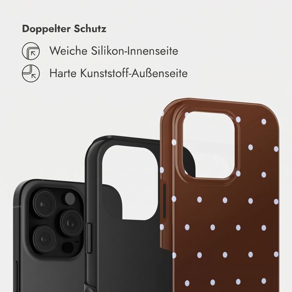 Selencia Vivid Back Cover Apple iPhone 16 Pro - Happy Dots Chocolate