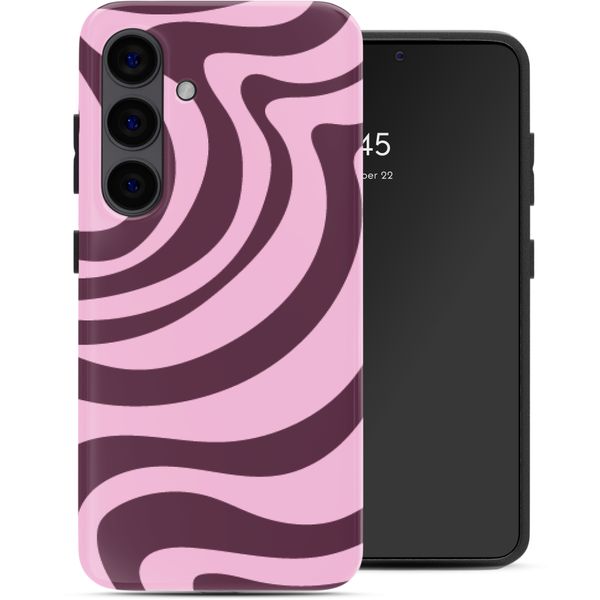 Selencia Vivid Rückabdeckung mit MagSafe Samsung Galaxy S24 - Wavy Swirl Pink Plum