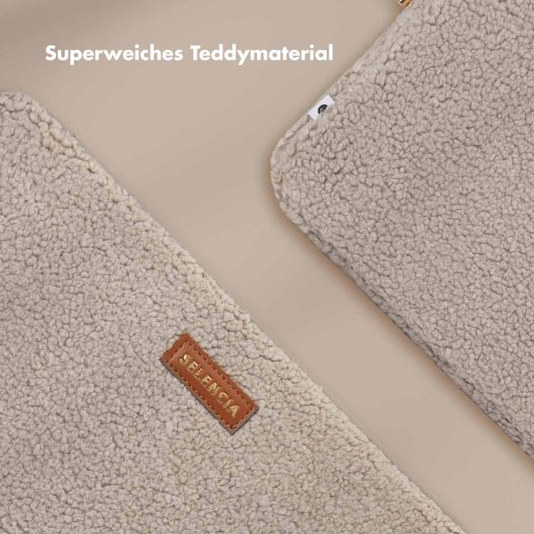 Selencia Teddy Laptop Hülle 15-16 Zoll - Laptop Sleeve - Sand