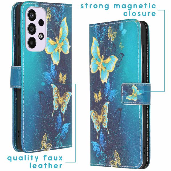 imoshion Design TPU Klapphülle für das Samsung Galaxy A33 - Blue Butterfly