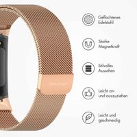 imoshion Magnetisches Milanaise Armband für das  Fitbit Charge 5 - Größe M - Rosé gold