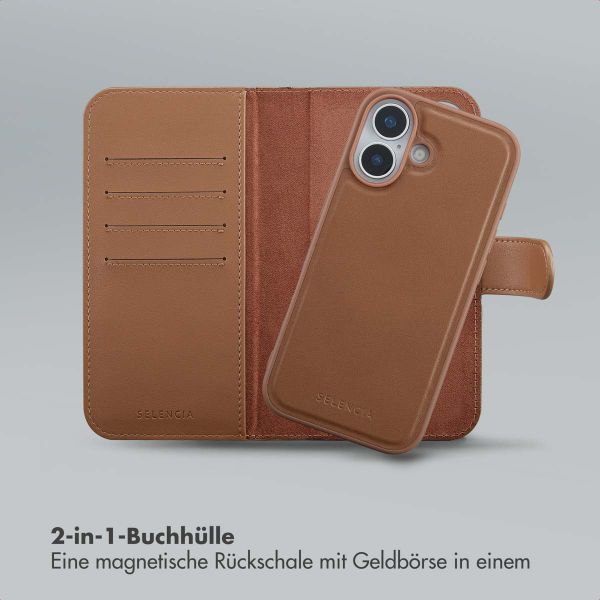 Selencia Olyn Abnehmbare Bookcase mit MagSafe Apple iPhone 17 - Braun
