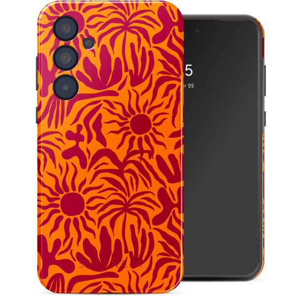 Selencia Vivid Tough Back Cover für das Samsung Galaxy A35 - Tropical Vibes Apricot