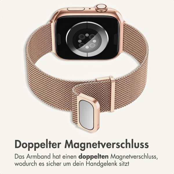 imoshion Mailändische Magnetarmband für Apple Watch | 44/45/46/49 mm - Rose Gold