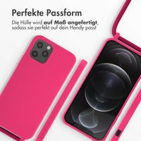 imoshion Silikonhülle mit Band für das iPhone 12 (Pro) - Rosa fluoreszierend