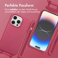 imoshion Color Backcover mit abnehmbarem Handykette und MagSafe Apple iPhone 14 Pro - Raspberry