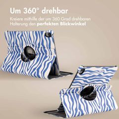 imoshion 360° drehbare Design Klapphülle Apple iPad Air 5 (2022) / Air 4 (2020) - White Blue Stripes