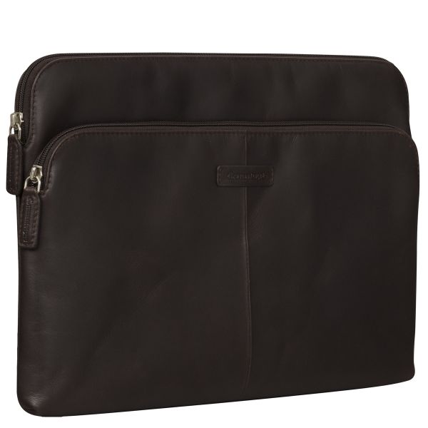 dbramante1928 Skagen Pro+ Sleeve - Laptop Hülle 14 Zoll - Laptop Sleeve - Echtes Leder - MacBook Pro 14 Zoll - Hunter Dark