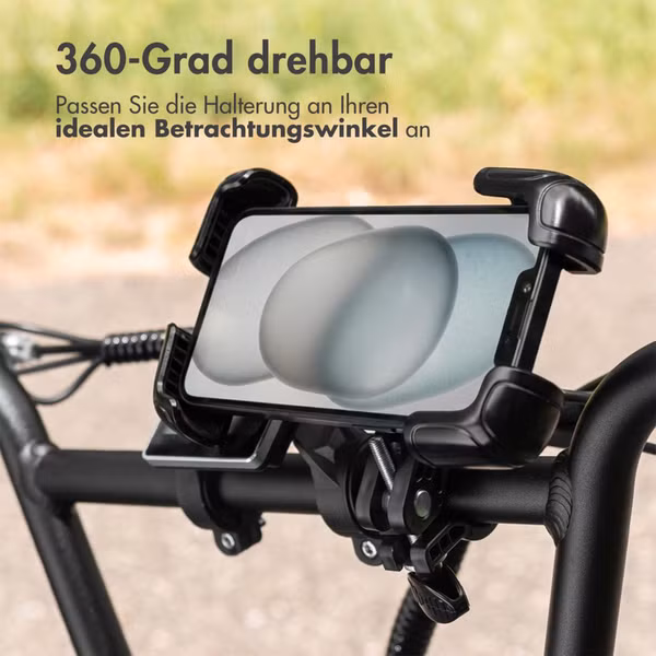 imoshion Rugged Fahrrad-Handyhalterung - 360° drehbar - Universal - Schwarz