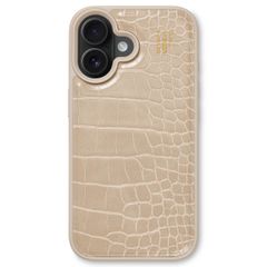 iDeal of Sweden Vegan Leather Back Cover für das iPhone 16 - Warm Beige Croco