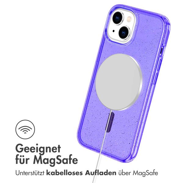 imoshion Sparkle Back Cover mit MagSafe für das Apple iPhone 14 - Glitzer Violett
