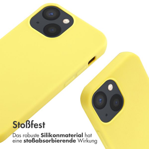 imoshion Silikonhülle mit Band für das iPhone 13 Mini - Gelb