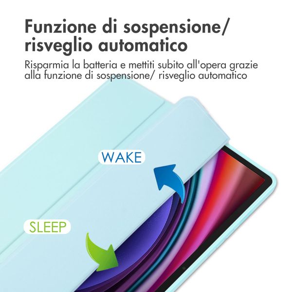 imoshion Trifold Hardcase Klapphülle Samsung Galaxy Tab S9 11.0 Zoll - Hellblau