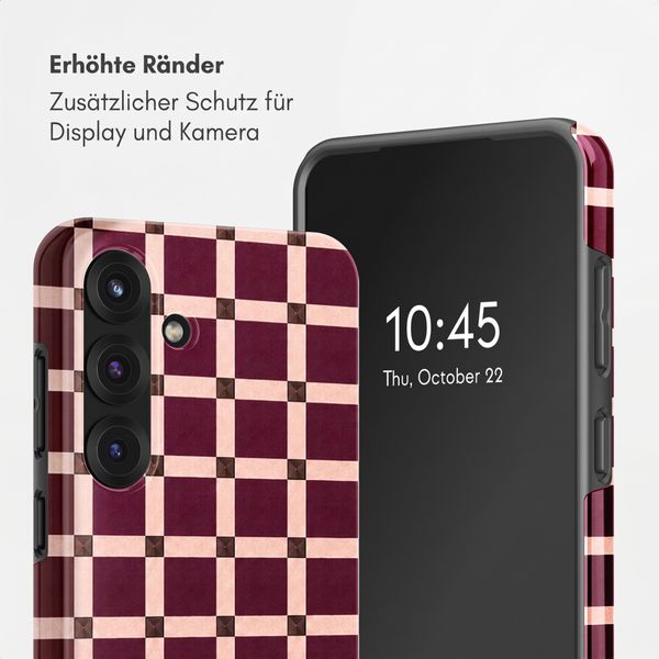 Selencia Vivid Rückabdeckung mit MagSafe Samsung Galaxy S25 - Check This Burgundy
