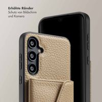 Selencia Sera Kordel-Hulle mit Kartenhalter-Umschlag für das Samsung Galaxy A55 - Beige