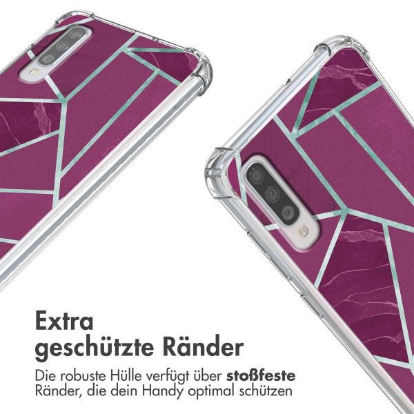 imoshion Design Hülle mit Band Samsung Galaxy A70 - Bordeaux Graphic