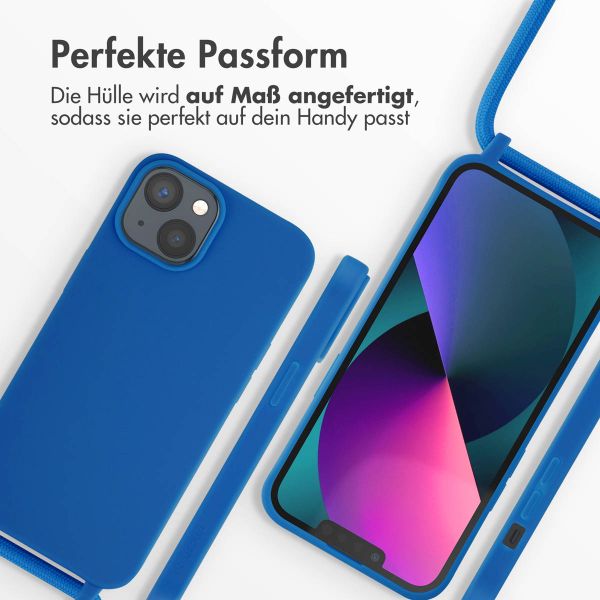 imoshion Silikonhülle mit Band für das iPhone 14 - Blau