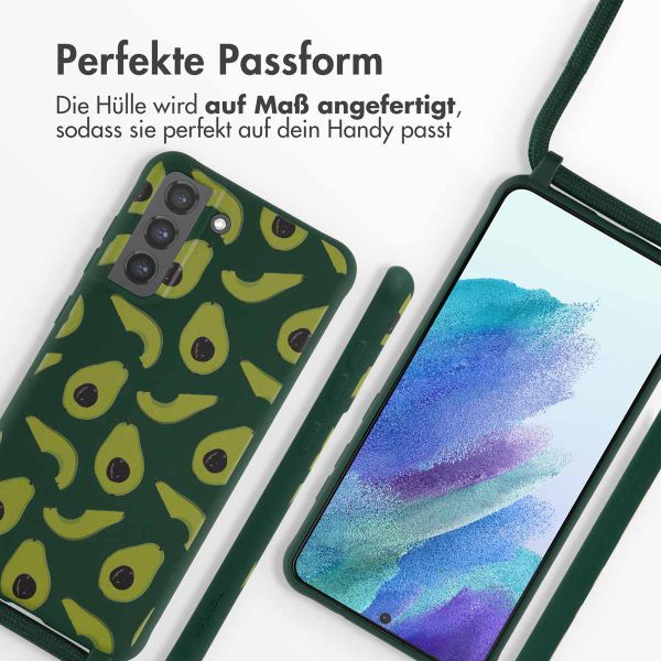 imoshion Silikonhülle design mit Band für das Samsung Galaxy S21 FE - Avocado Green