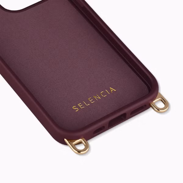 Selencia Rivièra Backcover mit MagSafe mit abnehmbaren Haken Apple iPhone 13 Pro - Bold Burgundy