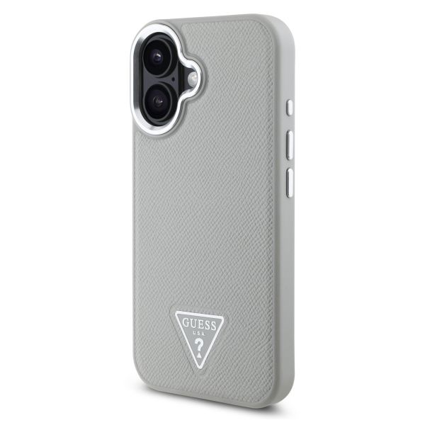 Guess Grained Triangle Case MagSafe Apple iPhone 16 - Beige