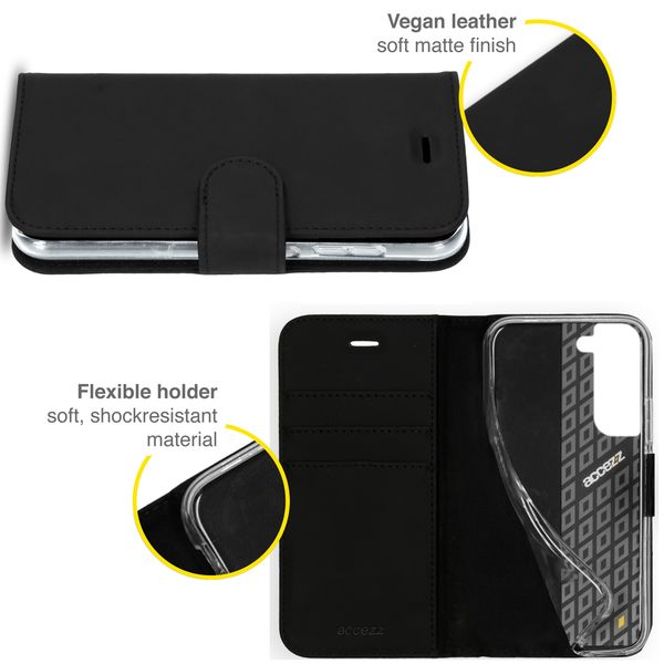 Accezz Wallet TPU Klapphülle Samsung Galaxy S21 FE - Schwarz