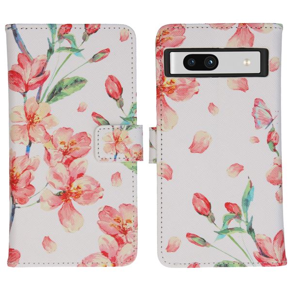 imoshion Design TPU Klapphülle für das Google Pixel 7a - Blossom Watercolor