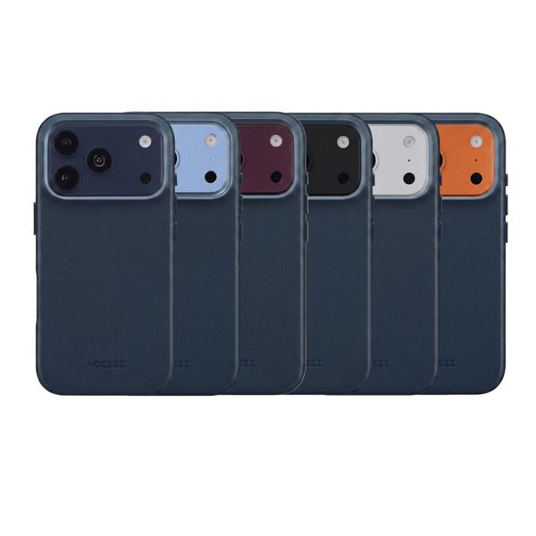 Accezz MagSafe Leather Backcover Apple iPhone 18 Pro / 17 Pro - Nightfall Blue