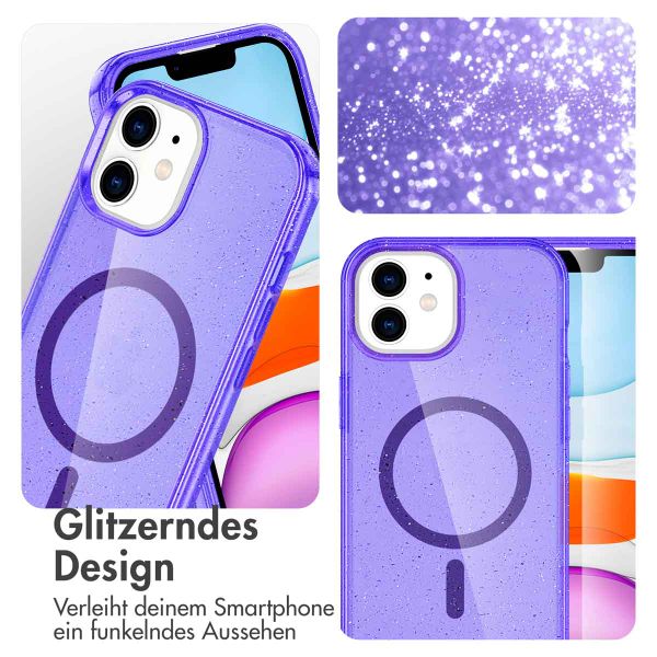 imoshion Sparkle Back Cover mit MagSafe für das Apple iPhone 12 (Pro) - Glitzer Violett