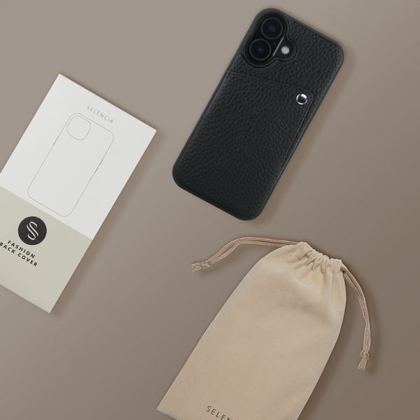 Selencia Riva Back Cover mit Kartenfach Apple iPhone 17 - Schwarz