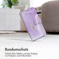 imoshion Design Klapphülle für das Samsung Galaxy S25 - Purple Marble