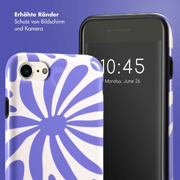 Selencia Vivid Tough Back Cover für das iPhone SE (2022 / 2020) / 8 / 7 / 6(s) - Modern Bloom Sapphire Blue