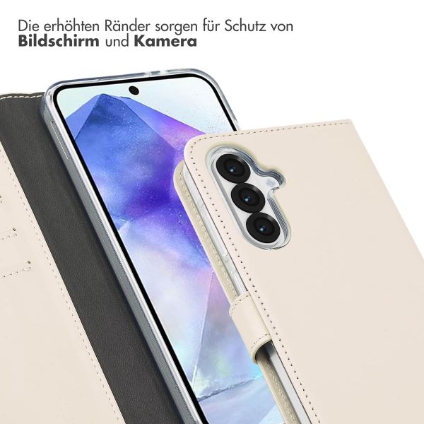 Selencia Echtleder Klapphülle für das Samsung Galaxy A36 - Greige