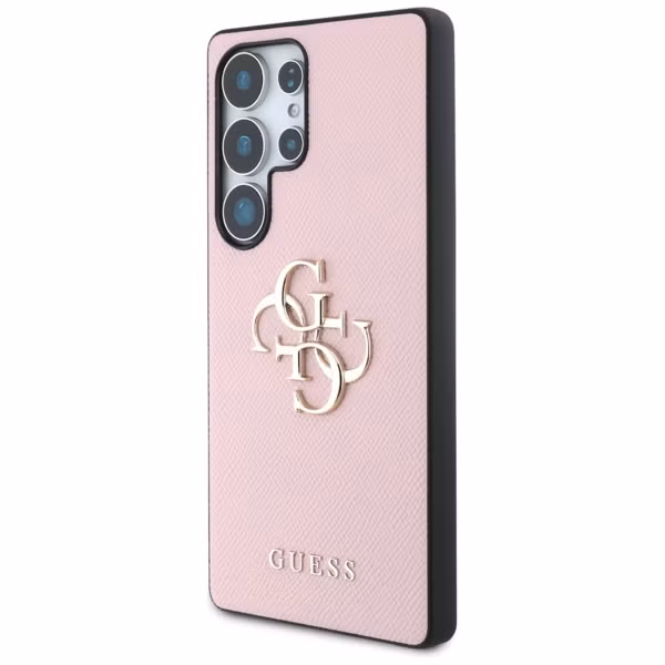 Guess 4G Metal Logo Saffiano Backcover für das Samsung Galaxy S25 Ultra - Pink