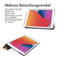 imoshion Design Trifold Klaphülle Apple iPad 9 (2021) 10.2 Zoll / iPad 8 (2020) 10.2 Zoll / iPad 7 (2019) 10.2 Zoll - Orange Flower Connect