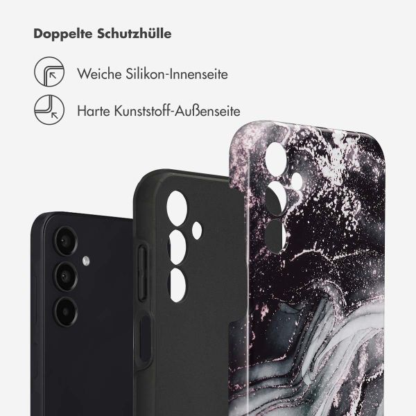 Selencia Vivid Tough Back Cover für das Samsung Galaxy A15 (5G/4G) - Chic Marble Black