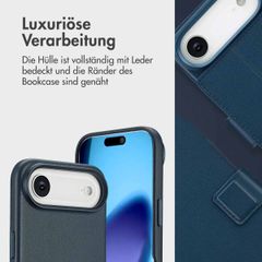 Accezz 2-in-1 Klapphülle aus Leder mit MagSafe Apple iPhone Air - Nightfall Blue