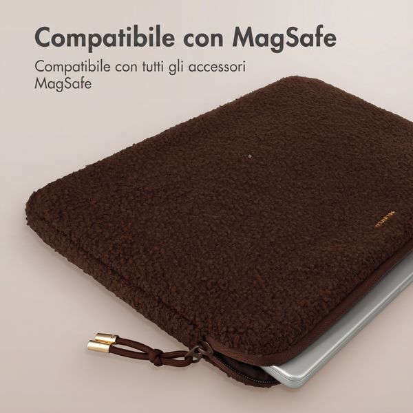 Selencia Teddy Laptop Hülle 13-14 Zoll - Laptop Sleeve - Choco Brown