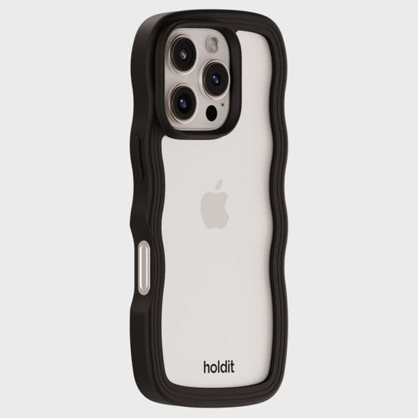 Holdit Wavy Case für das Apple iPhone 16 Pro Max - Black / Transparent
