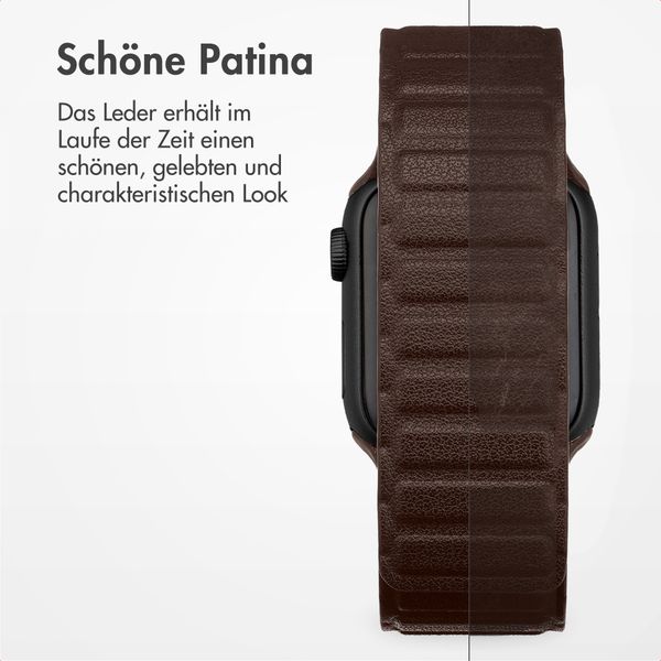 Accezz Magnetisches Echtlederarmband für Apple Watch | 44/45/46/49 mm - Chocolate Brown