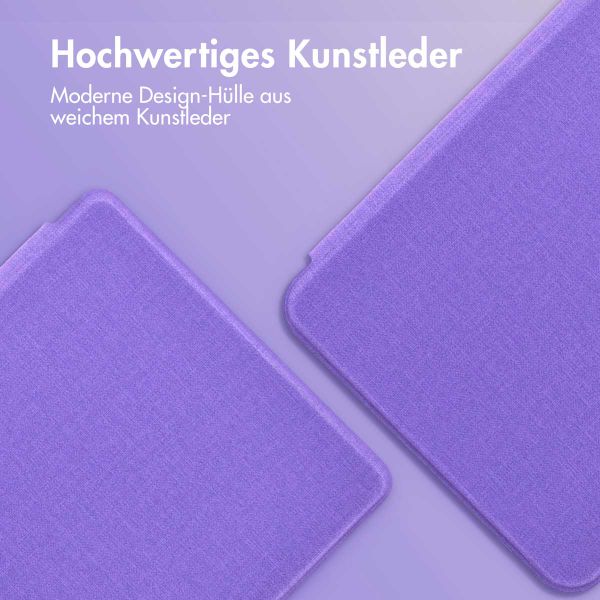 imoshion Canvas Sleepcover Klapphülle für das Kobo Clara Colour / Clara BW / Tolino Shine 5 / Shine Color - Violett
